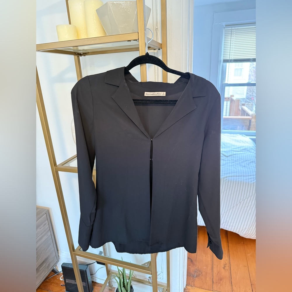 Abercrombie & Fitch Black Long Sleeve Blouse – Classic Workwear Top